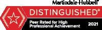 Martindale-Hubbell distinguished Peer Rated For High Level of Professional Achievement 2021