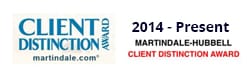 client distinction award martindale.com 2014 - present martindale-hubbell client distinction award